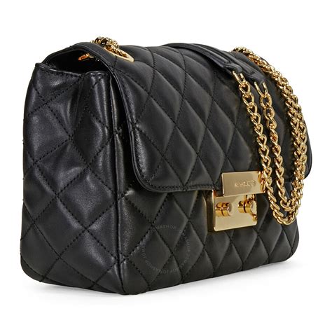 michael kors black and silver tote bag|Michael Kors black quilted handbags.